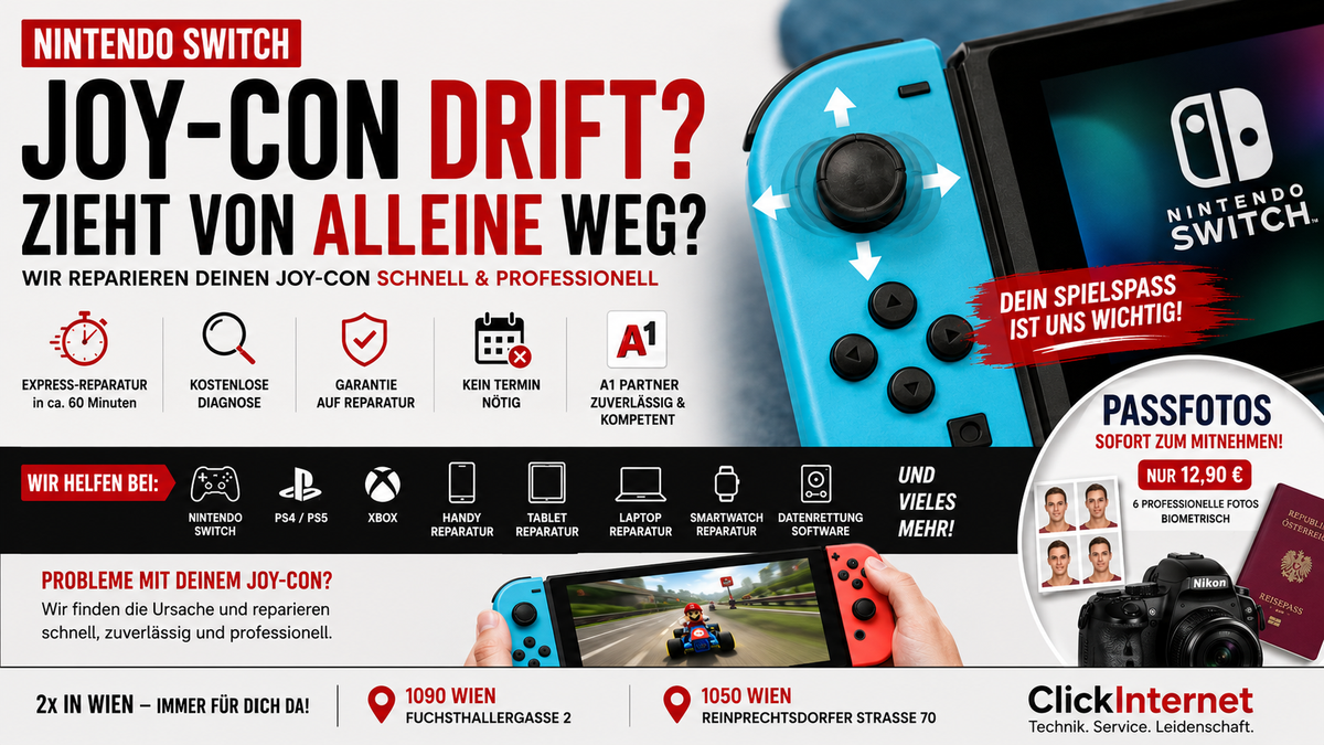 Nintendo Switch Joy-Con Drift Reparatur in 1090 Alsergrund