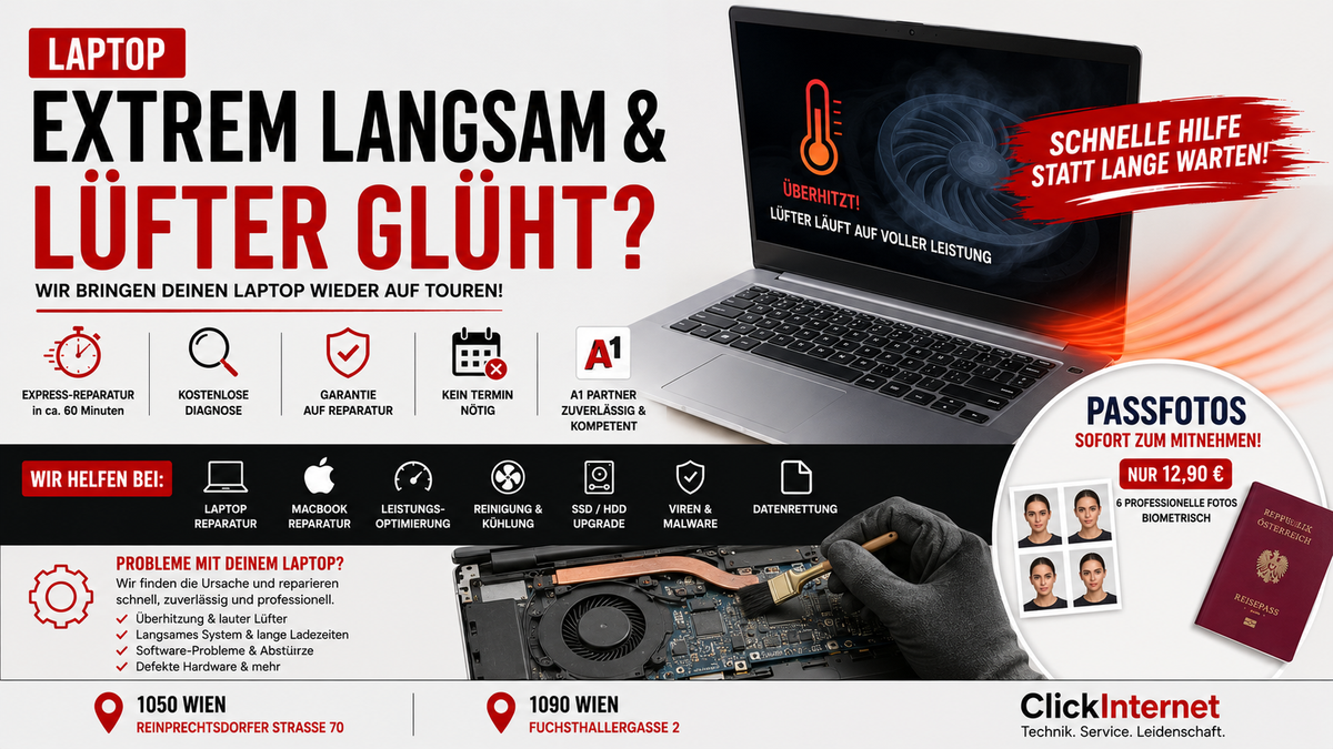 Laptop extrem langsam & Luefter glueht in 1100 Favoriten | ClickInternet