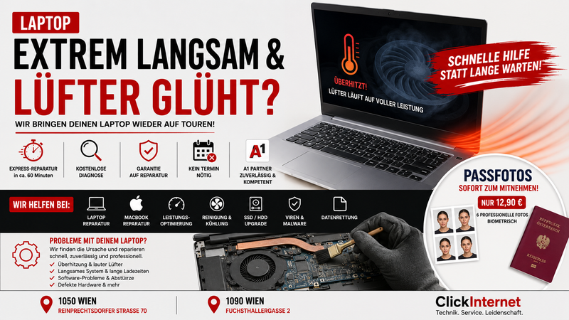 Laptop extrem langsam & Luefter glueht in 1100 Favoriten | ClickInternet