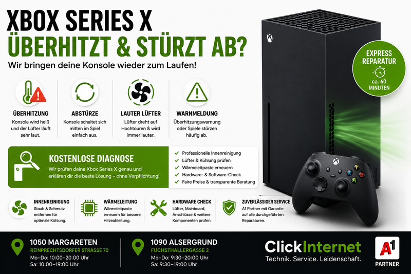 Xbox Series X überhitzt und stürzt mitten im Spiel ab in 1020 Leopoldstadt