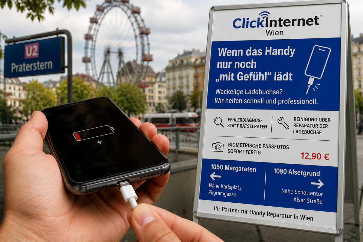 Smartphone mit Ladeproblem durch wackelige Ladebuchse.