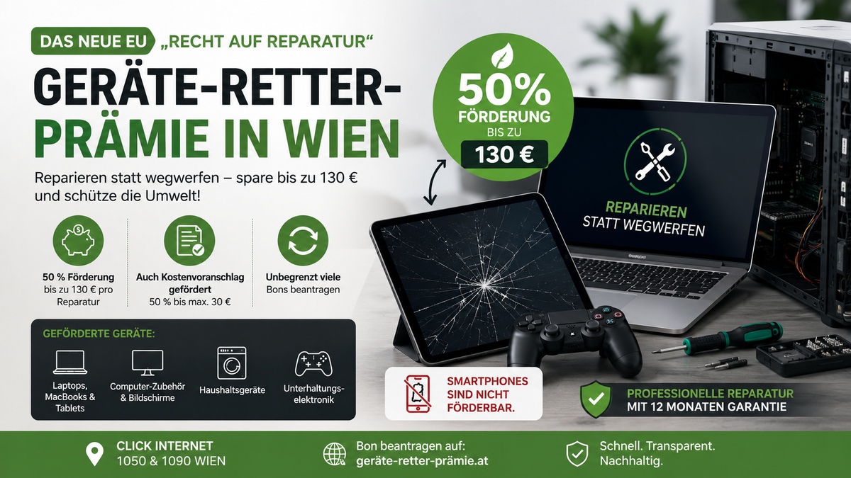 Das neue EU Recht auf Reparatur: So sparst du mit der Geräte-Retter-Prämie in Wien