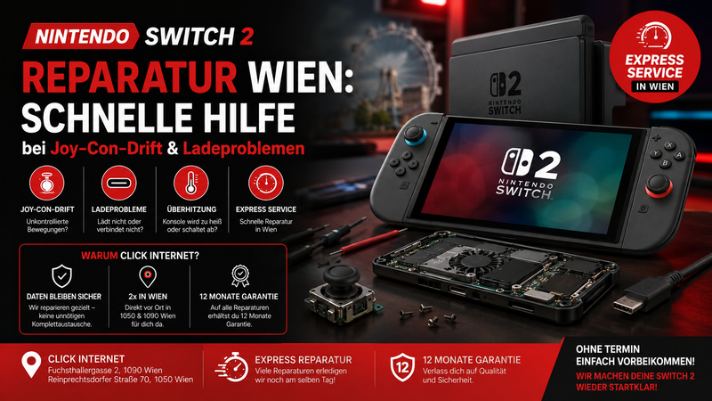 Nintendo Switch 2 Reparatur Wien: Schnelle Hilfe bei Joy-Con-Drift & Ladeproblemen