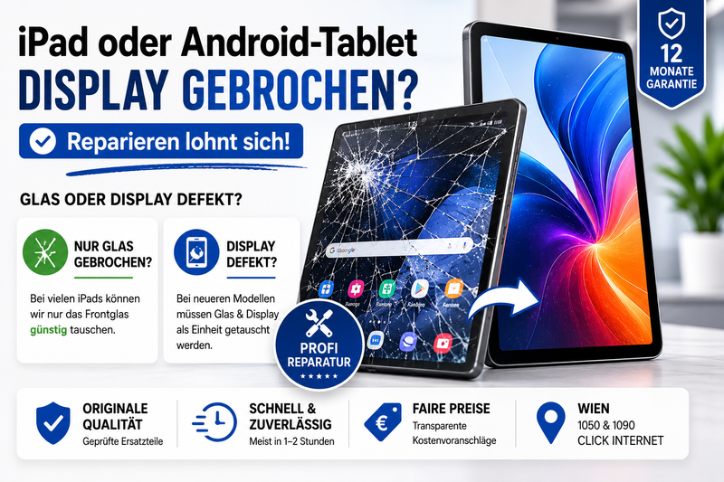 iPad oder Android-Tablet Display gebrochen: Wann lohnt sich eine Reparatur?