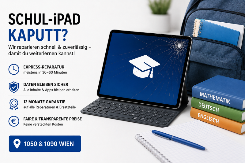 iPad für die Schule kaputt? Schnelle Express-Reparatur für Wiener Schüler & Eltern