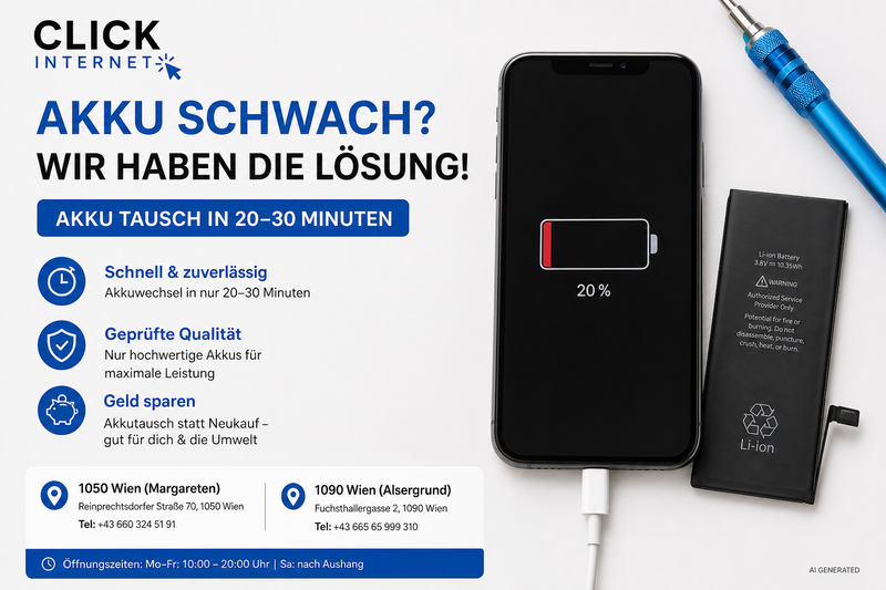 Handy Akku tauschen oder Neukauf? Dein Handy Reparatur Service in Wien