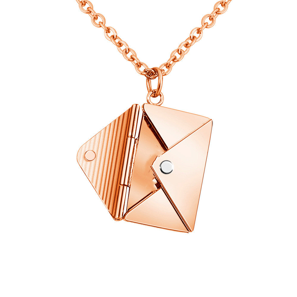 Fashion Jewelry Envelop Necklace Women Lover Letter Pendant Best Gifts For Girlfriend
