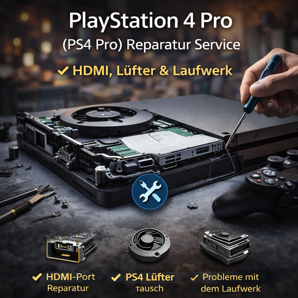 PlayStation 4 Pro (PS4 Pro) Reparatur Service – HDMI, Lüfter & Laufwerk