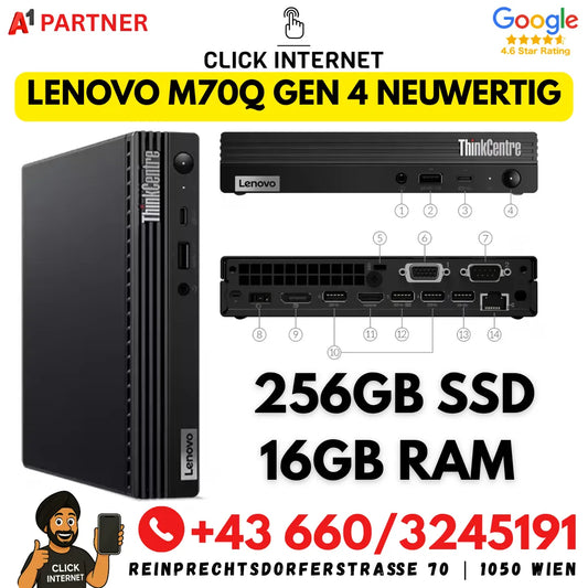 Lenovo ThinkCentre M70q Gen 4 - Intel vPro i5 | 16GB RAM | 256GB SSD | Win 11 Pro