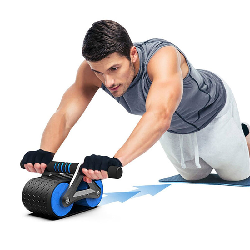 Double Wheel Abdominal Exerciser Women Men Automatic Rebound Ab Wheel Roller Waist Trainer Gym Sports Home Exercise Devices