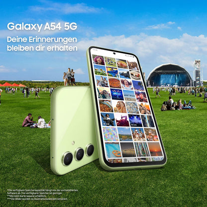 Samsung Galaxy A54 5G - 6,4 Zoll  AMOLED Display, 5.000 mAh Akku, 256 GB/8 GB RAM Handy in Awesome Lime