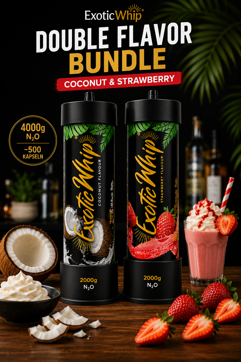 🥥🍓 ExoticWhip Double Flavor Bundle – Coconut & Strawberry (2x 2000g)