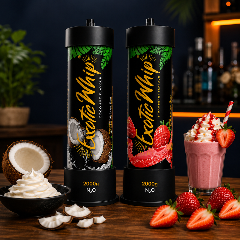 🥥🍓 ExoticWhip Double Flavor Bundle – Coconut & Strawberry (2x 2000g)