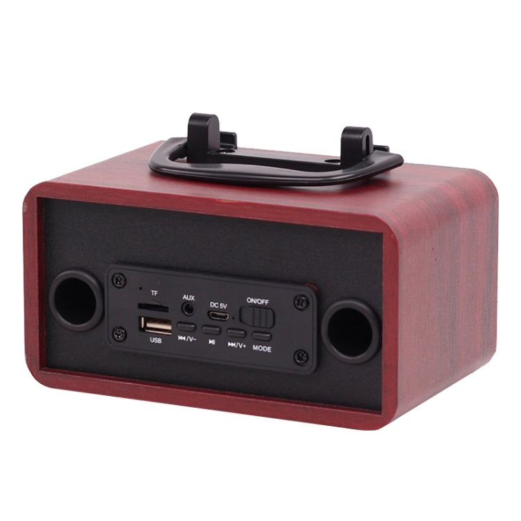 FT-4002 Holz-Wireless-Bluetooth-tragbare Retro-Subwoofer-Lautsprecher, unterstützt TF-Karte und USB-MP3-Wiedergabe, Black Wood Grain, Yellow Wood Grain, Red Wood Grain