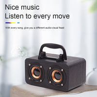 FT-4002 Holz-Wireless-Bluetooth-tragbare Retro-Subwoofer-Lautsprecher, unterstützt TF-Karte und USB-MP3-Wiedergabe, Black Wood Grain, Yellow Wood Grain, Red Wood Grain