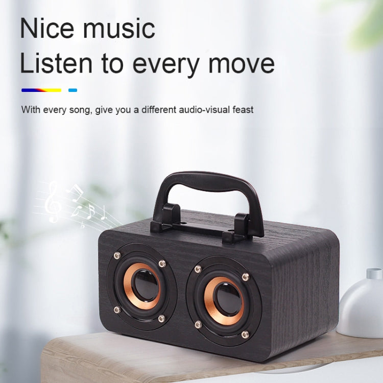 FT-4002 Holz-Wireless-Bluetooth-tragbare Retro-Subwoofer-Lautsprecher, unterstützt TF-Karte und USB-MP3-Wiedergabe, Black Wood Grain, Yellow Wood Grain, Red Wood Grain