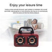 FT-4002 Holz-Wireless-Bluetooth-tragbare Retro-Subwoofer-Lautsprecher, unterstützt TF-Karte und USB-MP3-Wiedergabe, Black Wood Grain, Yellow Wood Grain, Red Wood Grain