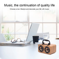 FT-4002 Holz-Wireless-Bluetooth-tragbare Retro-Subwoofer-Lautsprecher, unterstützt TF-Karte und USB-MP3-Wiedergabe, Black Wood Grain, Yellow Wood Grain, Red Wood Grain