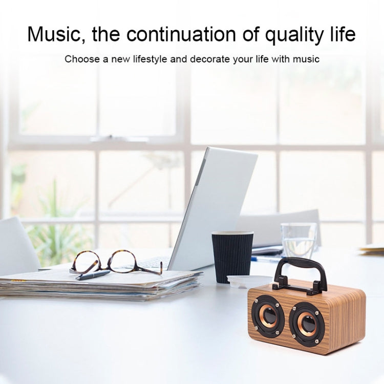FT-4002 Holz-Wireless-Bluetooth-tragbare Retro-Subwoofer-Lautsprecher, unterstützt TF-Karte und USB-MP3-Wiedergabe, Black Wood Grain, Yellow Wood Grain, Red Wood Grain
