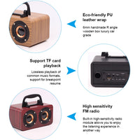FT-4002 Holz-Wireless-Bluetooth-tragbare Retro-Subwoofer-Lautsprecher, unterstützt TF-Karte und USB-MP3-Wiedergabe, Black Wood Grain, Yellow Wood Grain, Red Wood Grain