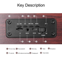 Q8 Bluetooth 4.2 Klassischer Bluetooth-Lautsprecher mit Doppelhörnern aus Holz, Q8(Red Wood Texture), Q8(Walnut Texture)