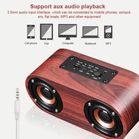 Q8 Bluetooth 4.2 Klassischer Bluetooth-Lautsprecher mit Doppelhörnern aus Holz, Q8(Red Wood Texture), Q8(Walnut Texture)
