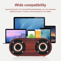 Q8 Bluetooth 4.2 Klassischer Bluetooth-Lautsprecher mit Doppelhörnern aus Holz, Q8(Red Wood Texture), Q8(Walnut Texture)