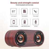 Q8 Bluetooth 4.2 Klassischer Bluetooth-Lautsprecher mit Doppelhörnern aus Holz, Q8(Red Wood Texture), Q8(Walnut Texture)
