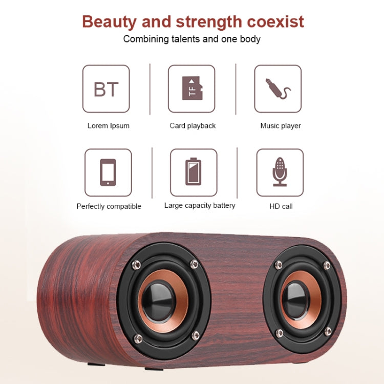 Q8 Bluetooth 4.2 Klassischer Bluetooth-Lautsprecher mit Doppelhörnern aus Holz, Q8(Red Wood Texture), Q8(Walnut Texture)