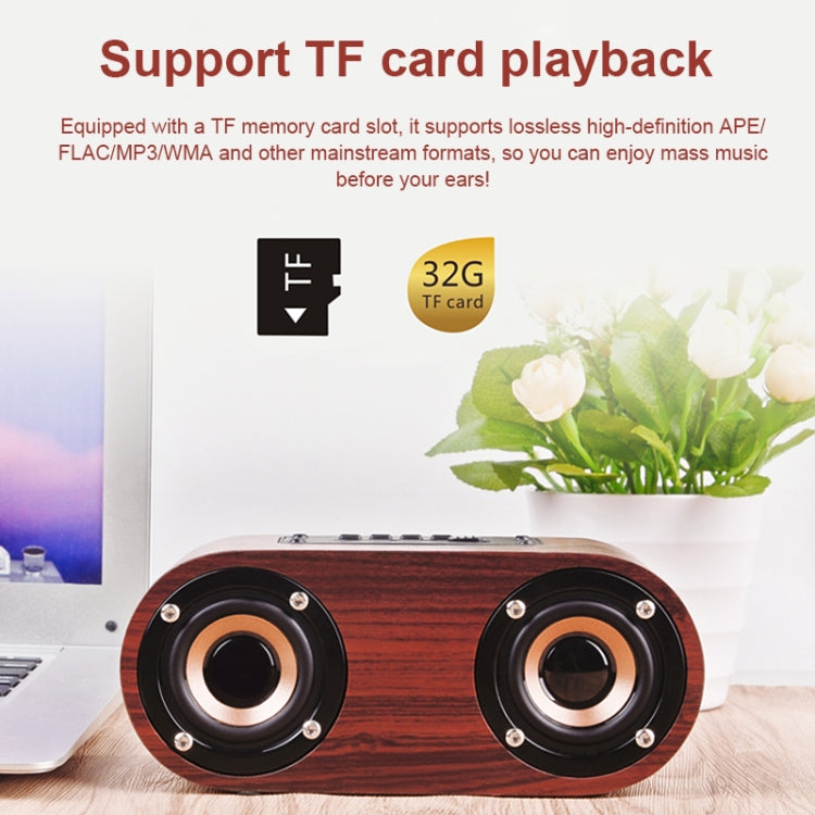 Q8 Bluetooth 4.2 Klassischer Bluetooth-Lautsprecher mit Doppelhörnern aus Holz, Q8(Red Wood Texture), Q8(Walnut Texture)