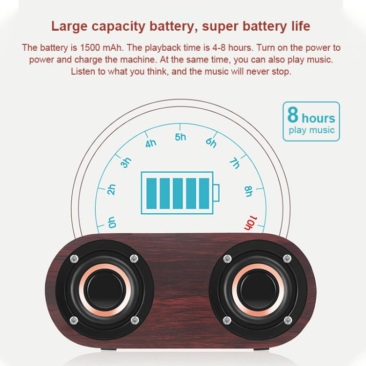 Q8 Bluetooth 4.2 Klassischer Bluetooth-Lautsprecher mit Doppelhörnern aus Holz, Q8(Red Wood Texture), Q8(Walnut Texture)
