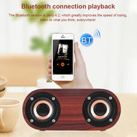 Q8 Bluetooth 4.2 Klassischer Bluetooth-Lautsprecher mit Doppelhörnern aus Holz, Q8(Red Wood Texture), Q8(Walnut Texture)