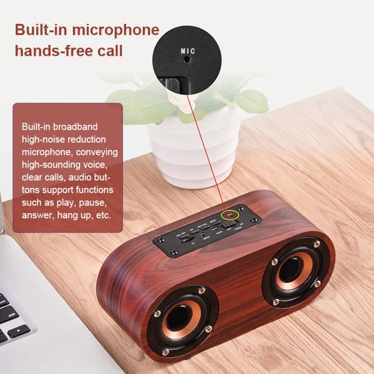 Q8 Bluetooth 4.2 Klassischer Bluetooth-Lautsprecher mit Doppelhörnern aus Holz, Q8(Red Wood Texture), Q8(Walnut Texture)