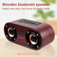 Q8 Bluetooth 4.2 Klassischer Bluetooth-Lautsprecher mit Doppelhörnern aus Holz, Q8(Red Wood Texture), Q8(Walnut Texture)