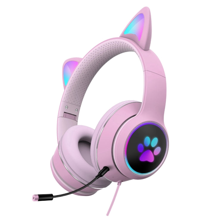 AKZ-022 USB + 3,5-mm-Anschluss, Katzenohr-Design, faltbares LED-Headset mit Mikrofon