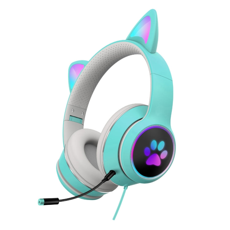 AKZ-022 USB + 3,5-mm-Anschluss, Katzenohr-Design, faltbares LED-Headset mit Mikrofon