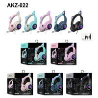 AKZ-022 USB + 3,5-mm-Anschluss, Katzenohr-Design, faltbares LED-Headset mit Mikrofon