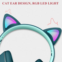 AKZ-022 USB + 3,5-mm-Anschluss, Katzenohr-Design, faltbares LED-Headset mit Mikrofon