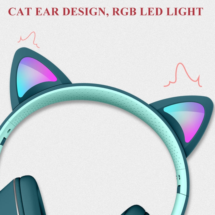 AKZ-022 USB + 3,5-mm-Anschluss, Katzenohr-Design, faltbares LED-Headset mit Mikrofon