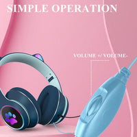 AKZ-022 USB + 3,5-mm-Anschluss, Katzenohr-Design, faltbares LED-Headset mit Mikrofon