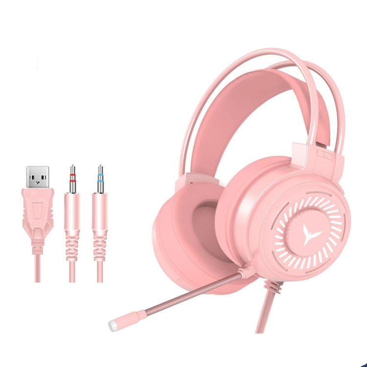 2 Stück G58 kopfmontiertes kabelgebundenes Gaming-Headset mit Mikrofon, Kabellänge: ca. 2 m, Black Single Plug Version, Black 7.1 Single USB Version, Pink Colorful 3.5mm Version, White Colorful 3.5mm Version, Black Colorful 3.5mm Version