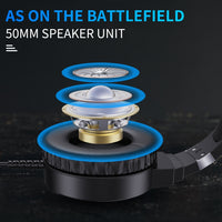 HXSJ F16 3,5 mm + USB-Anschluss RGB-Licht-Stereo-Gaming-Headset mit Mikrofon