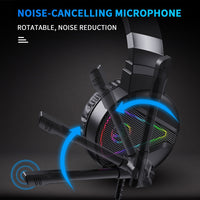HXSJ F16 3,5 mm + USB-Anschluss RGB-Licht-Stereo-Gaming-Headset mit Mikrofon