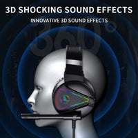 HXSJ F16 3,5 mm + USB-Anschluss RGB-Licht-Stereo-Gaming-Headset mit Mikrofon