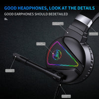HXSJ F16 3,5 mm + USB-Anschluss RGB-Licht-Stereo-Gaming-Headset mit Mikrofon