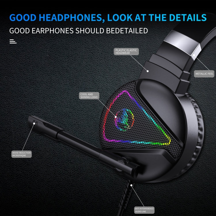 HXSJ F16 3,5 mm + USB-Anschluss RGB-Licht-Stereo-Gaming-Headset mit Mikrofon