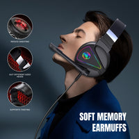 HXSJ F16 3,5 mm + USB-Anschluss RGB-Licht-Stereo-Gaming-Headset mit Mikrofon