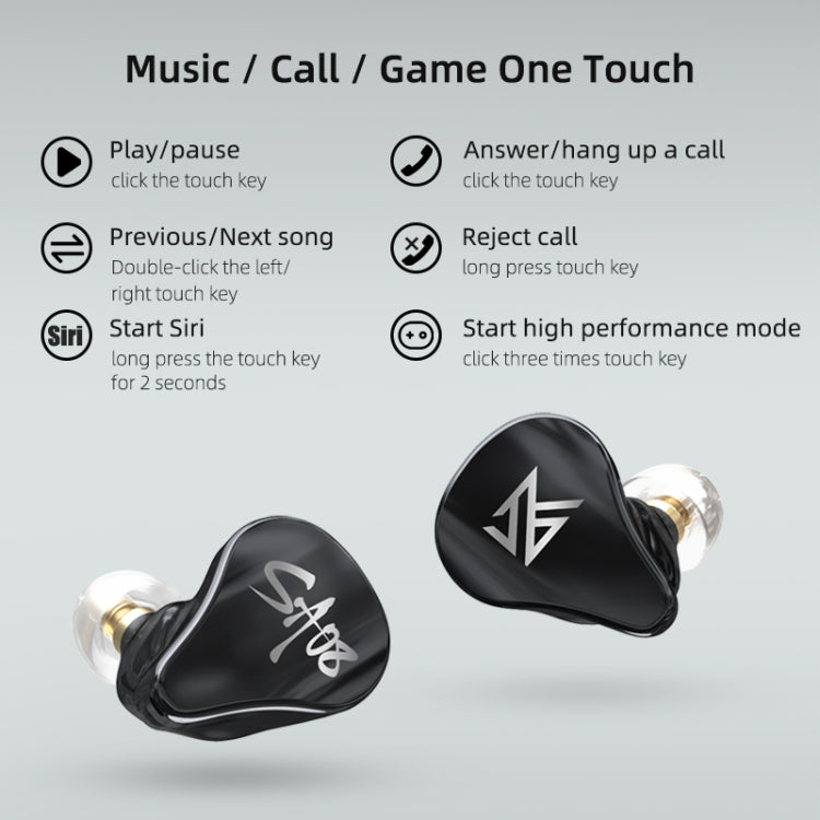 KZ SA08 Wireless Vier-Einheiten 5BA Balance Armature Bluetooth In-Ear TWS Kopfhörer, SA08