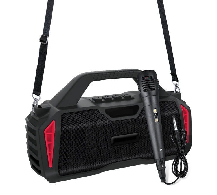 Neuer Rixing NR-6011M Bluetooth 5.0 tragbarer kabelloser Outdoor-Karaoke-Bluetooth-Lautsprecher mit Mikrofon und Schultergurt, NR-6011M(Black), NR-6011M(Red), NR-6011M(Blue), NR-6011M(Green)