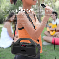 Neuer Rixing NR-6011M Bluetooth 5.0 tragbarer kabelloser Outdoor-Karaoke-Bluetooth-Lautsprecher mit Mikrofon und Schultergurt, NR-6011M(Black), NR-6011M(Red), NR-6011M(Blue), NR-6011M(Green)